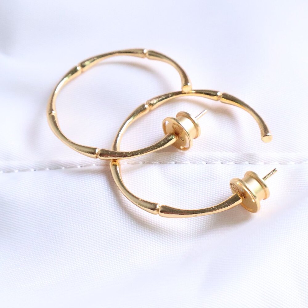 Julie Vos Hoop Earrings - Bamboo - Gold